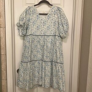 Piper & Scoot Dusty Blue Floral Dress
